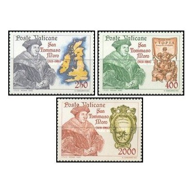 3 عدد تمبر ۴۵۰مین سالگرد مرگ توماس مور - واتیکان 1985