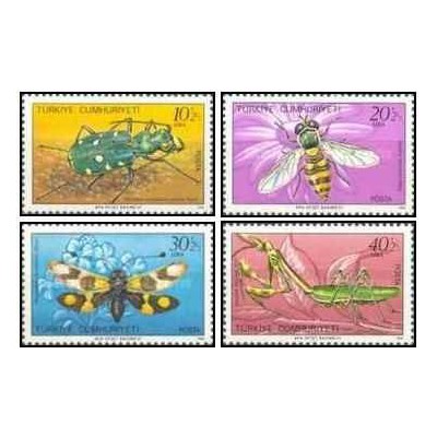 4 عدد  تمبر  حشرات مفید - ترکیه 1981