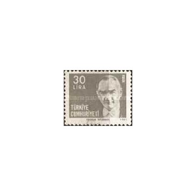 1 عدد  تمبر سری پستی - صدمین سالگرد تولد آتاتورک - ترکیه 1981