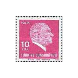 1 عدد  تمبر سری پستی - آتاتورک - 10» - ترکیه 1981