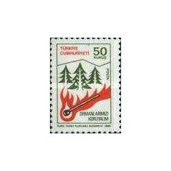 1 عدد  تمبر حفاظت از جنگل - ترکیه 1980