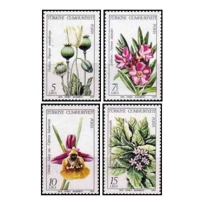 4 عدد  تمبر گلها - ترکیه 1979