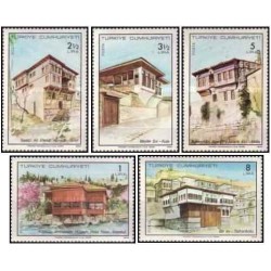 5 عدد  تمبر خانه های سنتی ترکی - ترکیه 1978