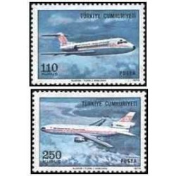 2 عدد  تمبر پست هوایی - ترکیه 1973
