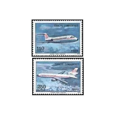 2 عدد  تمبر پست هوایی - ترکیه 1973