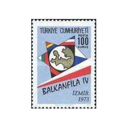 1 عدد  تمبر نمایشگاه تمبر بالکان فیلا 4، ازمیر - ترکیه 1973