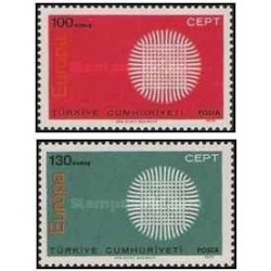 2 عدد  تمبر مشترک اروپا - Europa Cep - ترکیه 1970
