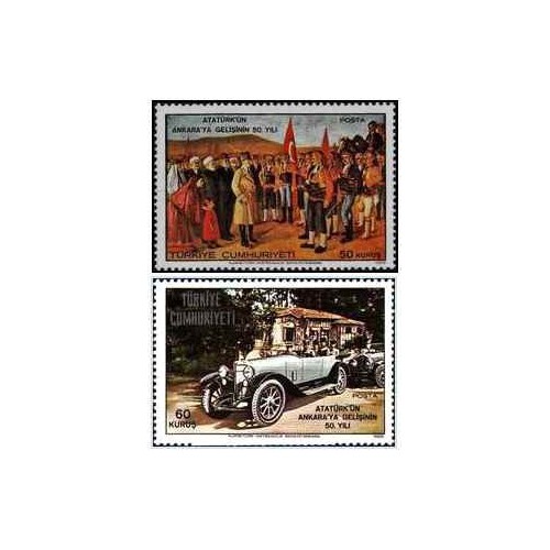 2 عدد تمبر پنجاهمین سالگرد ورود کمال آتاتورک به آنکارا - ترکیه 1969 2 عدد تمبر پنجاهمین سالگرد ورود کمال آتاتورک به آنکارا - ترکیه 1969