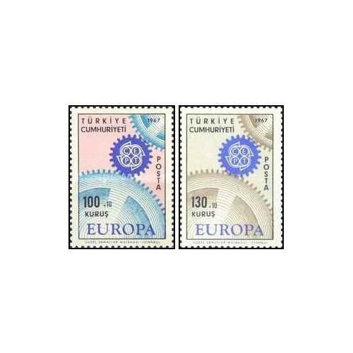 2 عدد  تمبر مشترک اروپا - Europa Cep - ترکیه 1967