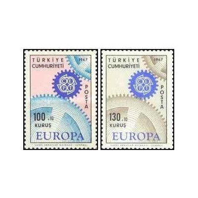 2 عدد  تمبر مشترک اروپا - Europa Cep - ترکیه 1967