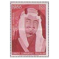 1 عدد  تمبر دیدار پادشاه عربستان سعودی - ترکیه 1966