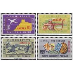 4 عدد  تمبر نمایشگاه ملی تمبر آنکارا 65 - ترکیه 1965