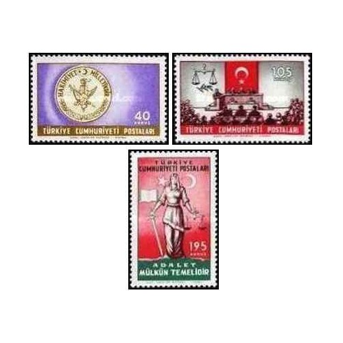3 عدد  تمبر محاکمه مقامات سابق دولت - ترکیه 1960