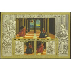 مینی شیت  تابلو نقاشی - تمبر مشترک با واتیکان - فرانسه 2005