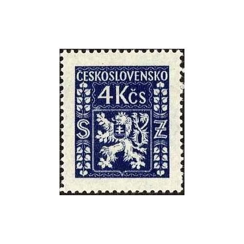 1 عدد  تمبر رسمی - نشان ملی - 4Kcs- چک اسلواک 1947 