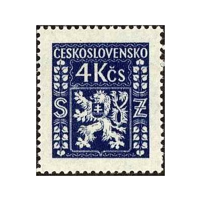 1 عدد  تمبر رسمی - نشان ملی - 4Kcs- چک اسلواک 1947 