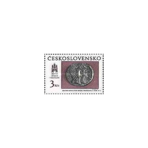 1 عدد  تمبر سکه سلتیک باستان -  چک اسلواکی 1990