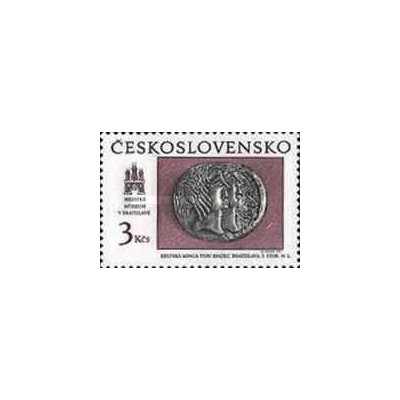 1 عدد  تمبر سکه سلتیک باستان -  چک اسلواکی 1990