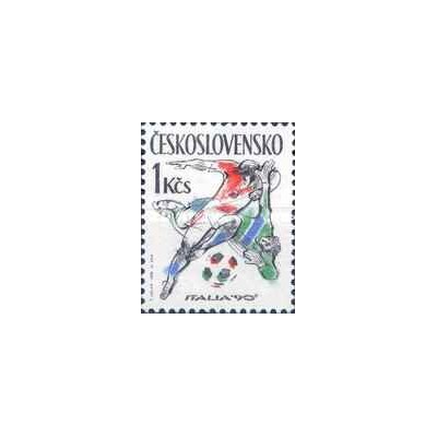 1 عدد  تمبر جام جهانی فوتبال - ایتالیا  -  چک اسلواکی 1990