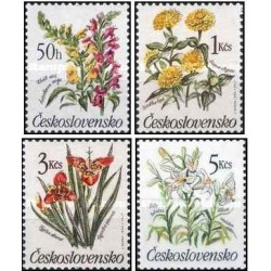 4 عدد  تمبر گل ها -  چک اسلواکی 1990