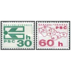 2 عدد تمبر کویل - کمپین کد پستی  -  چک اسلواکی 1976