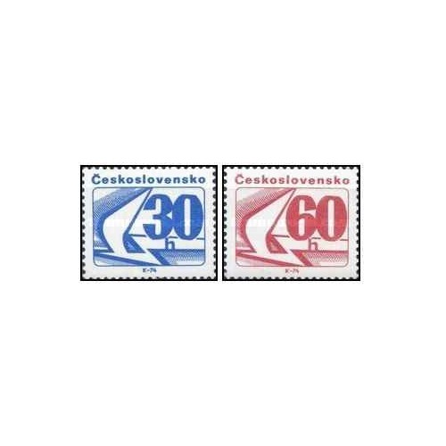 2 عدد تمبر روی رول ها -  چک اسلواکی 1975