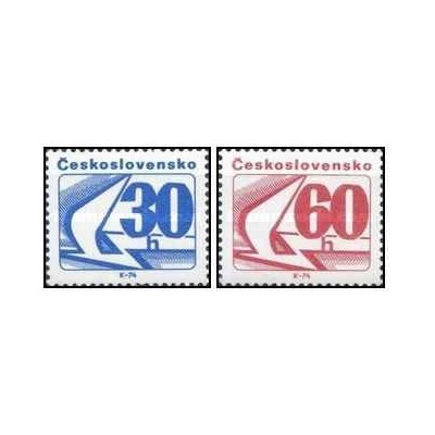 2 عدد تمبر روی رول ها -  چک اسلواکی 1975