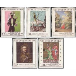 5 عدد  تمبر نقاشی هایی از گالری ملی در پراگ - چک اسلواکی 1967