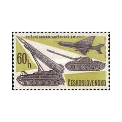 1 عدد  تمبر مانورهای نظامی - چک اسلواکی 1966