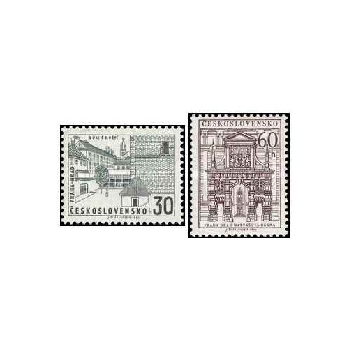 2 عدد  تمبر قلعه پراگ - چک اسلواکی 1965