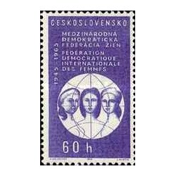 1 عدد  تمبر بیستمین سالگرد فدراسیون بین المللی دموکراتیک زنان - چک اسلواکی 1965