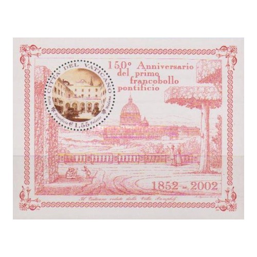 مینی شیت صد و پنجاهمین سالگرد تمبرهای پستی ایالات رومی - واتیکان 2002