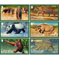 6 عدد تمبر حیوانات در خطر انقراض - جبل الطارق 2011 ارزش روی تمبرها 2.5 پوند