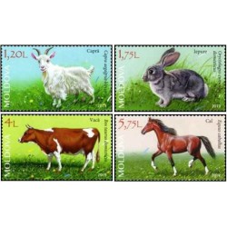 4 عدد تمبر جانداران - حیوانات اهلی - مولداوی 2019 قیمت 7.9 دلار