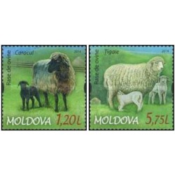 2 عدد تمبر نژادهای گوسفند - مولداوی 2014