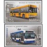 2 عدد تمبر حمل و نقل عمومی - اتوبوس - مولداوی 2013