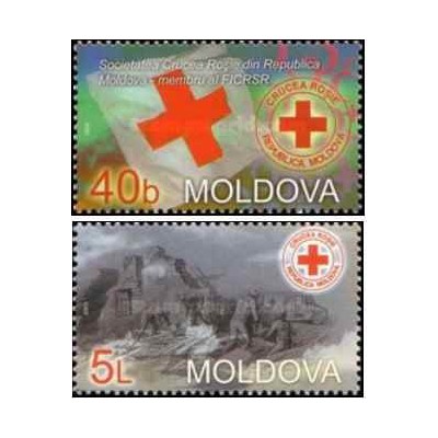 2 عدد تمبر صلیب سرخ مولداوی - مولداوی 2003