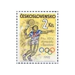 1 عدد تمبر بازی های المپیک - بارسلون، اسپانیا- چک اسلواکی 1992