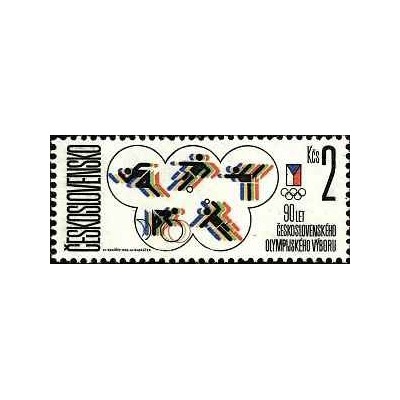 1 عدد تمبر نودمین سالگرد کمیته المپیک چکسلواکی - چک اسلواکی 1986