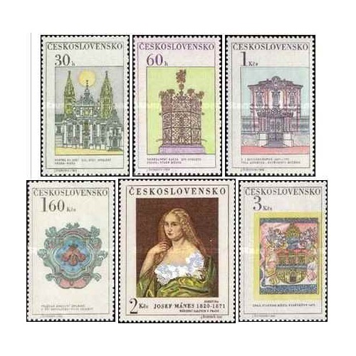 6 عدد  تمبر نمایشگاه بین المللی تمبر پراگا - چک اسلواکی 1968