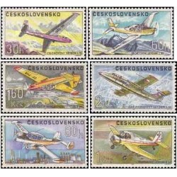 6 عدد  تمبر هواپیماهای چک - چک اسلواکی 1967