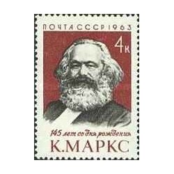 1 عدد تمبر 145مین سالگرد تولد کارل مارکس - شوروی 1963