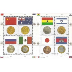 مینی شیت پرچم ها و سکه های کشورهای عضو  - نیویورک سازمان ملل 2006