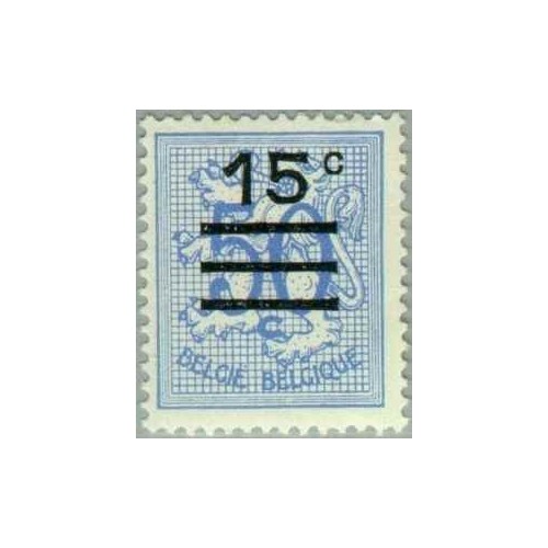 1 عدد تمبر سری پستی - سورشارژ - 15 سنت روی 50 سنت -  بلژیک 1968