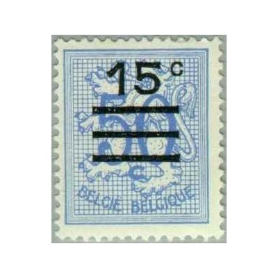 1 عدد تمبر سری پستی - سورشارژ - 15 سنت روی 50 سنت -  بلژیک 1968