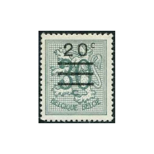 1 عدد تمبر سری پستی - سورشارژ - 20 سنت روی 30 سنت -  بلژیک 1960