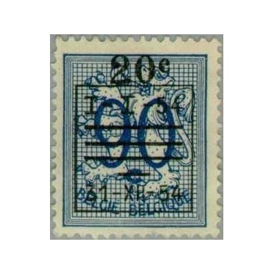 1 عدد تمبر سری پستی - سورشارژ - 20 سنت روی 90 سنت -  بلژیک 1954