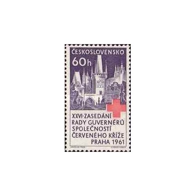 1 عدد  تمبر بیست و ششمین جلسه شورای فرمانداران اتحادیه جوامع صلیب سرخ، پراگ - چک اسلواکی 1961 قیمت 1.5 دلار