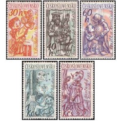 5 عدد  تمبر عروسک های چک - چک اسلواکی 1961