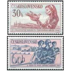 2 عدد تمبر سومین کنگره صلیب سرخ چکسلواکی - چک اسلواکی 1960